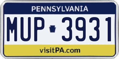 PA license plate MUP3931