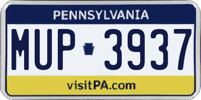 PA license plate MUP3937