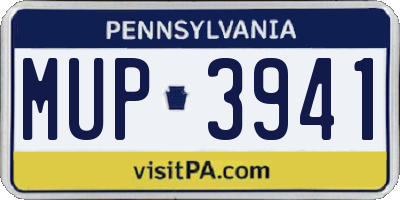 PA license plate MUP3941