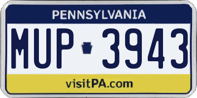 PA license plate MUP3943