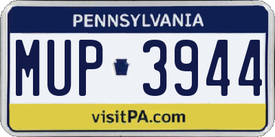 PA license plate MUP3944