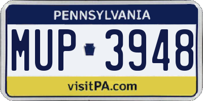 PA license plate MUP3948