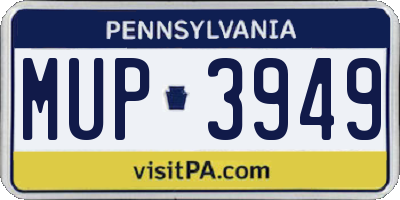 PA license plate MUP3949