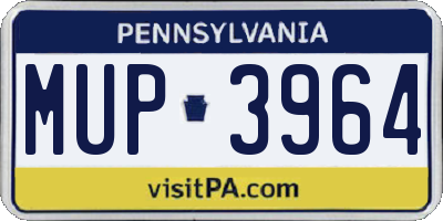 PA license plate MUP3964