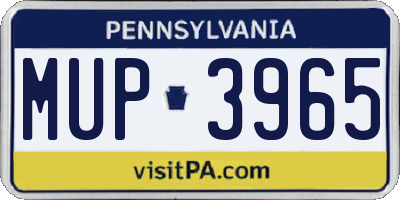 PA license plate MUP3965