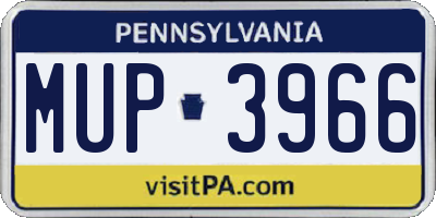 PA license plate MUP3966