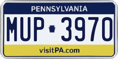 PA license plate MUP3970