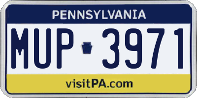 PA license plate MUP3971
