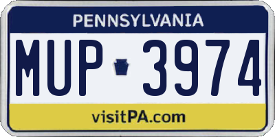 PA license plate MUP3974