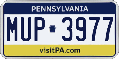 PA license plate MUP3977