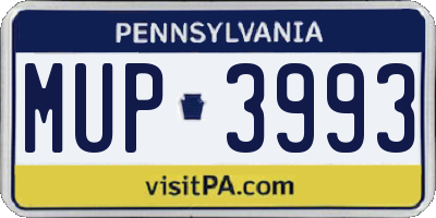 PA license plate MUP3993