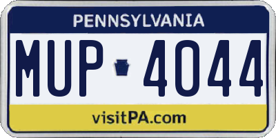 PA license plate MUP4044