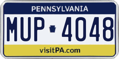 PA license plate MUP4048