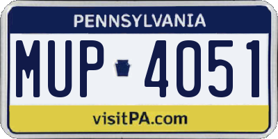 PA license plate MUP4051