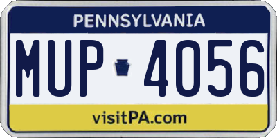 PA license plate MUP4056