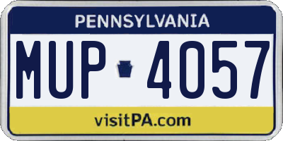 PA license plate MUP4057