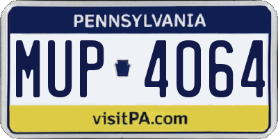 PA license plate MUP4064