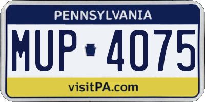 PA license plate MUP4075