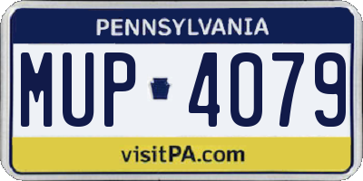 PA license plate MUP4079