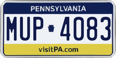 PA license plate MUP4083