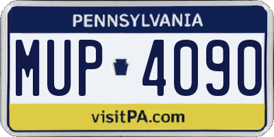 PA license plate MUP4090
