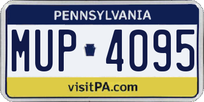PA license plate MUP4095