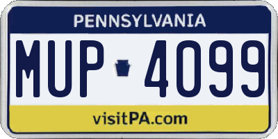 PA license plate MUP4099