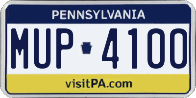 PA license plate MUP4100