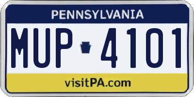 PA license plate MUP4101