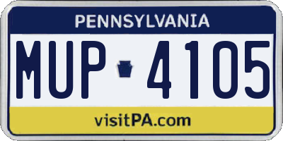 PA license plate MUP4105