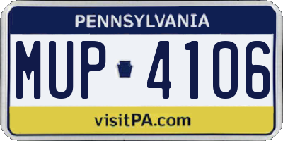 PA license plate MUP4106