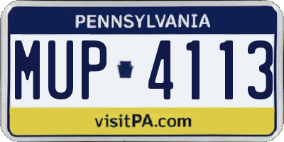 PA license plate MUP4113