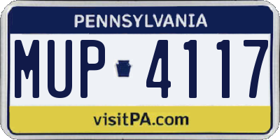 PA license plate MUP4117
