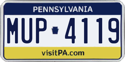 PA license plate MUP4119