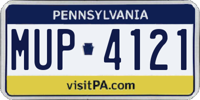 PA license plate MUP4121