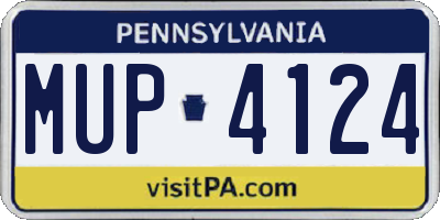 PA license plate MUP4124