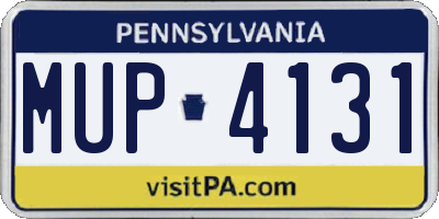 PA license plate MUP4131
