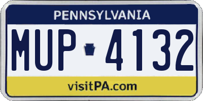 PA license plate MUP4132