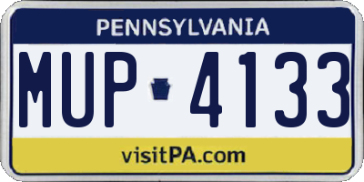 PA license plate MUP4133