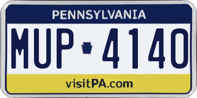 PA license plate MUP4140