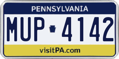PA license plate MUP4142