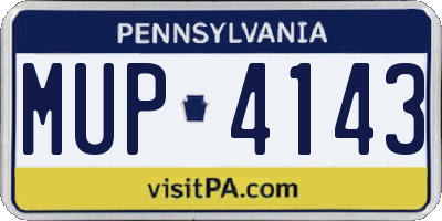 PA license plate MUP4143