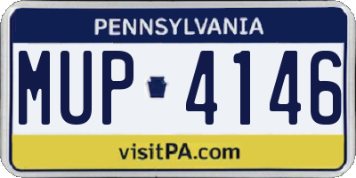 PA license plate MUP4146