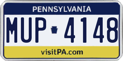 PA license plate MUP4148