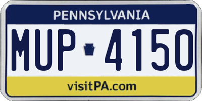 PA license plate MUP4150