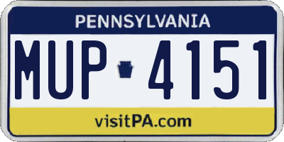 PA license plate MUP4151