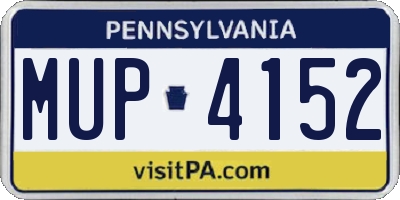 PA license plate MUP4152