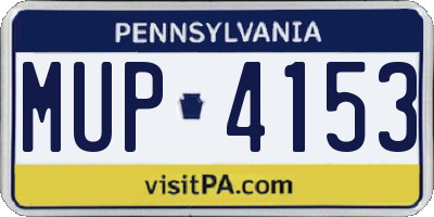 PA license plate MUP4153
