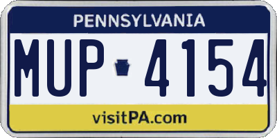 PA license plate MUP4154