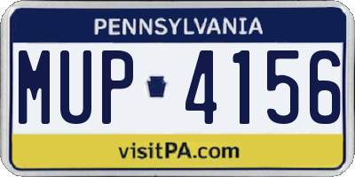 PA license plate MUP4156